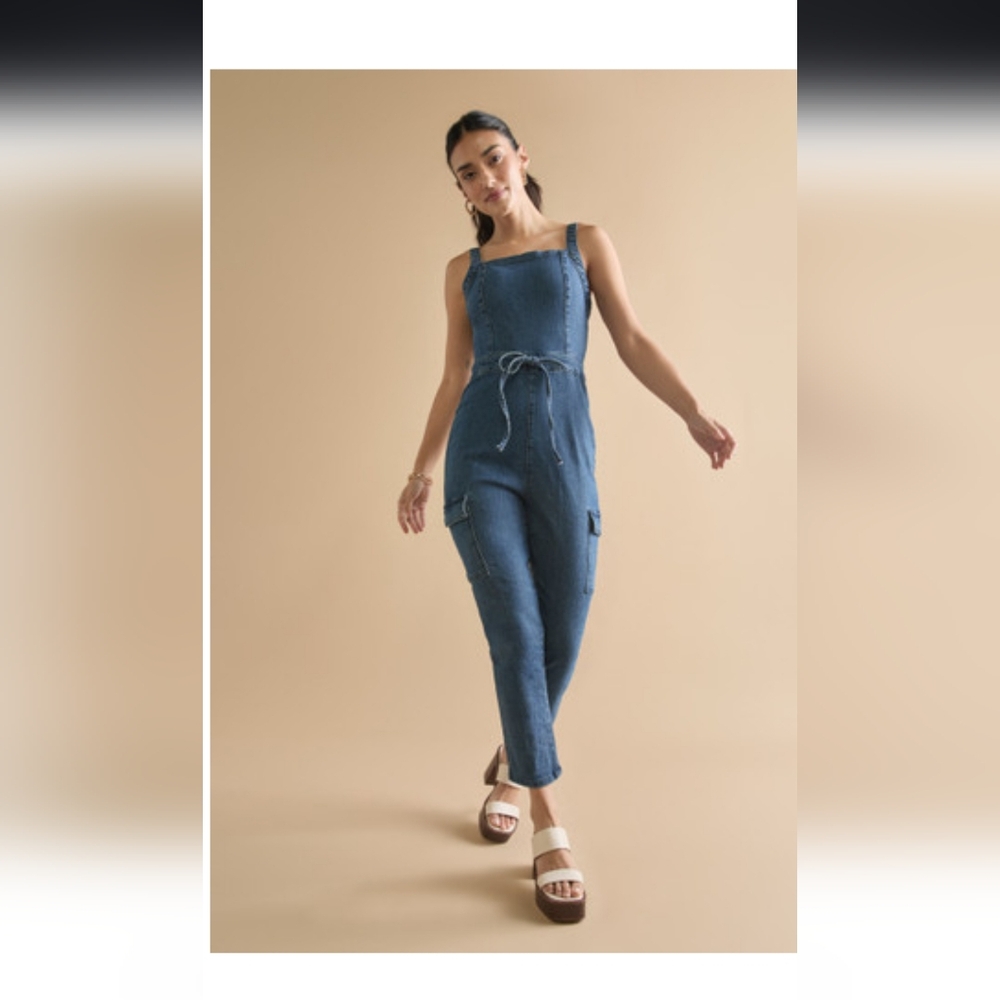 Francesca’s Kristen Blue Denim Jumpsuit